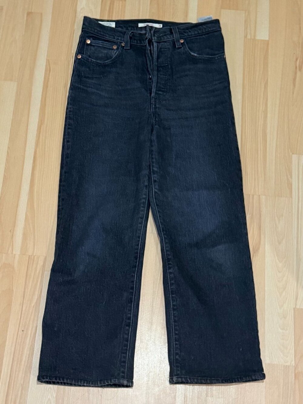 High Waisted Rib Racge Straight Levi Jean